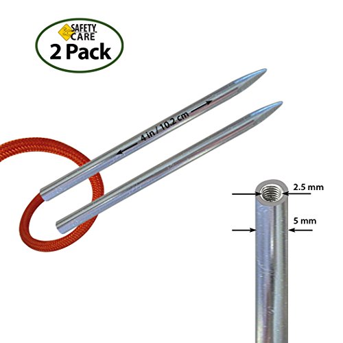 SafetyCare Stainless Steel 550 ParaCord & Leather Stitching Fid Lacing Needle 4in (102mm) Long - for 1/8in (3mm) Laces & Strings - 2 Needle Pack