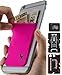 Gecko Travel Tech Pink/Black Hand Phone Wallet Case - Adhesive Card Holder for Smartphone & Android - Stick on Spandex Pocket Carry Credit Cards and Cash - Pink Black