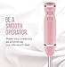 Chefman Immersion Stick Blender Includes Stainless Steel Shaft & Blades Powerful Ice Crushing 2-Speed Control One Hand Mixer, Soft Touch Grip, Pastel Pink