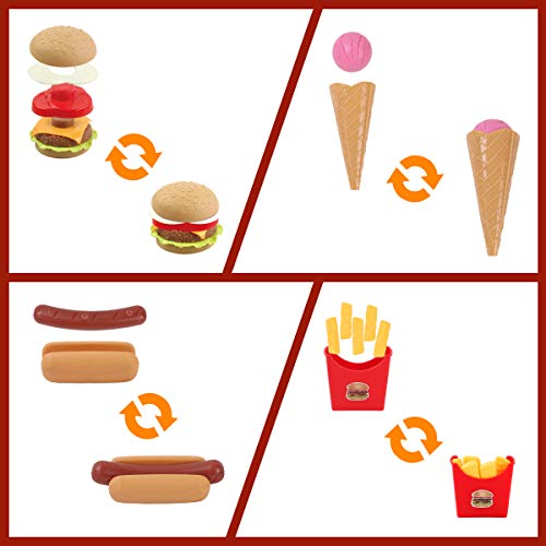 REMOKING Küchenspielzeug für Kinder, Lebensmittel Spielzeug Set, Kinderküche Rollenspiele Lernspielzeug, Spielzeug Geschenk für Jungen und Mädchen ab 3 Jahre – Bild 3