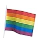 Rainbow Flags Gay Pride, Handheld LGBTQ Stick Flags (12.75 In, 12 Pack)