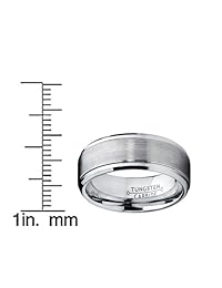 Anillo de boda de tungsteno de 0.354 in de alto pulido acabado mate para hombre, tamaños 6 a 15