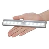 Veepeak 10 LED Motion Sensor Night Light,LED Motion Sensor Closet NightLight Cabinet Night Light Stairs Step Light,Stick Anywhere Portable LED Sensor Light with Magnetic Strip(Battery Not Included)