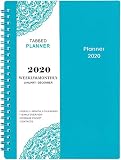 2020 Planner - Weekly & Monthly Planner, 6.25" x 8.3", Flexible Cover,12 Monthly Tabs, 21 Notes Pages, Twin-Wire Binding with Two-Sided Inner Pocket