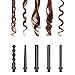 NuMe Lustrum 5 in 1 Tourmaline Ceramic Curling Wand Set with Interchangeable Barrels, Digital Display, Automatic Shutoff Feature. Heat Up to 410°F