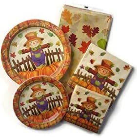 Fall Harvest Plates Napkins and Tablecloth Party Supplies, Bundle of 5