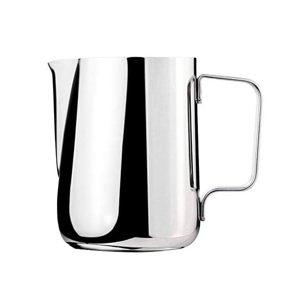 QAWS Rostfreie Milchkanne Edelstahl, Milchkanne für Hobby Barista, Barista Zubehör Milk jug, Milch Aufschäumen