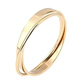 Baoli Titanium 18k Gold 2 Women's Plain Bangle Bracelet Together