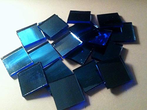 Mirror Glass Mosaic Tiles for Art DIY Crafts - Blue Spectrum Silvercoat - 1/2 inch - 50 Count - for Indoor or Outdoor Mosaic Art Projects