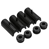 (Pack of 4) CICMOD Black Latex Rubber Support Cushion Hard Saddlebag For Harley Electra Glide