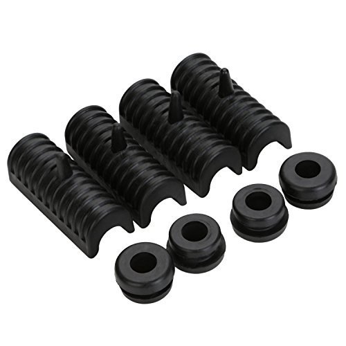 (Pack of 4) CICMOD Black Latex Rubber Support Cushion Hard Saddlebag For Harley Electra Glide