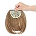 REECHO Fashion Full Length Synthetic 1 Piece Layered Clip in Hair Bangs Hairpieces Fringe Hair Extensions Color - Light Caramel Brown