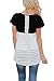 ChongXiao Women's Back Lace Tops Color Block Short Sleeve T-shirt Tunics Blouse