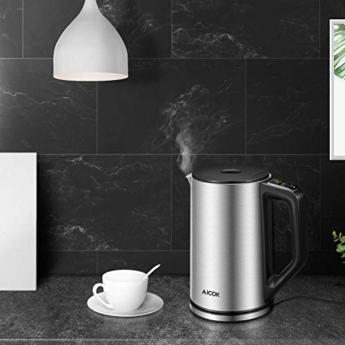 Aicok Electric Kettle Temperature Control, Double Wall Cool Touch