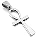 INBLUE Men,Women's Stainless Steel Pendant Necklace Silver Tone Egyptian Ankh Cross -With 23 Inch Chain