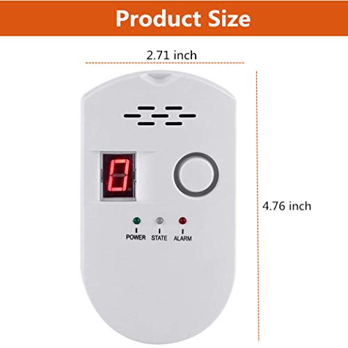 Natural Gas Detector, Home Gas Alarm, Gas Leak Detector,High Sensitivity LPG LNG Coal Natural Gas Leak Detection, Alarm Monitor Sensor for Home Kitchen