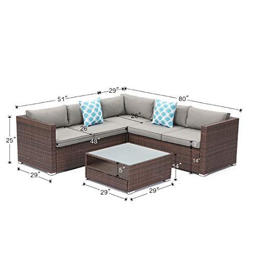 COSIEST 4Piece Outdoor Furniture Set AllWeather Brown Wicker