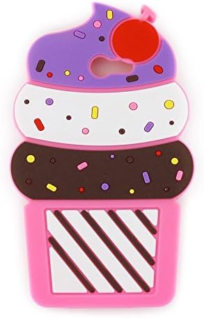 J1 Mini Prime Case J1 Mini Prime Silicone Case,Bat King Cute 3D Cherry Ice Cream Soft Silicon Gel Rubber Case Cover for Samsung Galaxy J1 Mini Prime(Rose Cream)