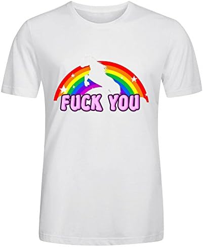 Unicorn Fuck You CrewNeck Tee-Shirt For Men White