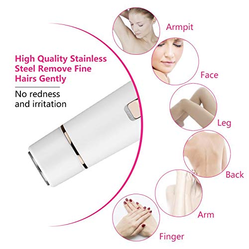 Facial Hair Remover For Women Rechargeable - Painless Waterproof Hair Removal Trimmer for Face, Peach Fuzz, Upper Lip and Armpit