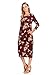 Pastel by Vivienne Women's Cocoon Midi Dress With Pocket Floral Print Large Floral Burgundy