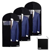 esafio 120 GSM 3 Pack Garment Bag Suit Bag with Shoe Bag for Storage, Suit Cover for Coats, Suits, Dress, 120 x 60 cm， 47 x 24 inches