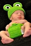 Mystiqueshapes Baby Infant Boy Frog Crochet Hat and Diaper Cover Set Costume Photography Props 6-9 Months