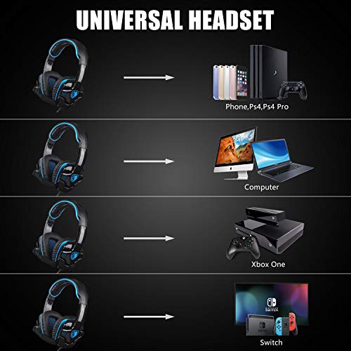 SADES SA708GT Gaming Headset for Xbox One, PS4, PC, Volume Controller