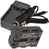 NEW Battery + Charger for Sony Alpha NP-FM500H DSLR A200 A350 FM500H + car plug