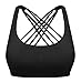 QUEENIEKE Womens Yoga Sport Bra Light Support Strappy Free to Be Bra Size XL Color Top Black Across