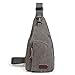 OuterStar Casual Canvas Sling Backpack Chest Bag for Men Woman (Coffee/Grey/Army Green)