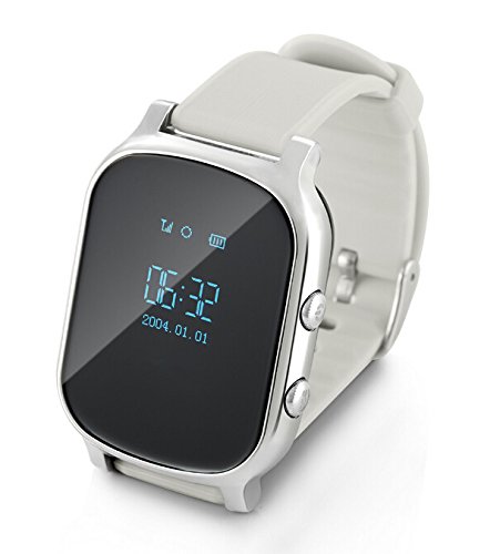 VIDIMENSIO GPS Telefon Uhr 'Guardian - silber', ohne Abhörfunktion, neueste Version, mit sicherem deutschen Server, SOS Notru