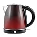 New House Kitchen Color Changing Electric Kettle with Rapid Boil Feature BPA Free Interior, Fast Heating Water Boiler, Auto-Shutoff, 1.7 Liter/1.8 Quart, Stainless Steel/Black/Red,
