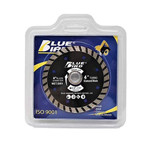 Toolman Circular Saw Blade Universal Fit 4" Diamond Masonry Turbo for Tile Marble Concrete Brick Stone works with DeWalt Makita Ryobi