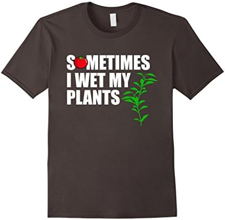 Mens Funny Gardening Gift, Sometimes I Wet My Plants T-shirt Large Asphalt