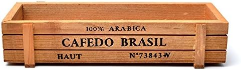 COOLSKY Rustic Rectangular Wooden Plant Seeds Box,1Pc Indoor Outdoor Windowsill Kitchen Garden Herb/Flower Planter Trough with A Mini Garden Tool Set