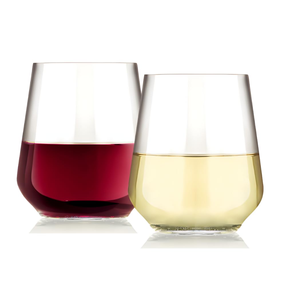AIOS BPA Free Tritan Plastic Unbreakable Stemless Wine/Water Glasses. Set of 6. Capacity 390ml