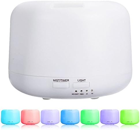 Alaysi 300ml Ultrasonic Aromatherapy Essential Oil Diffuser Humidifier with 7 LED Color Lights, Auto Shut Off Feature &amp; 4 Timer Settings