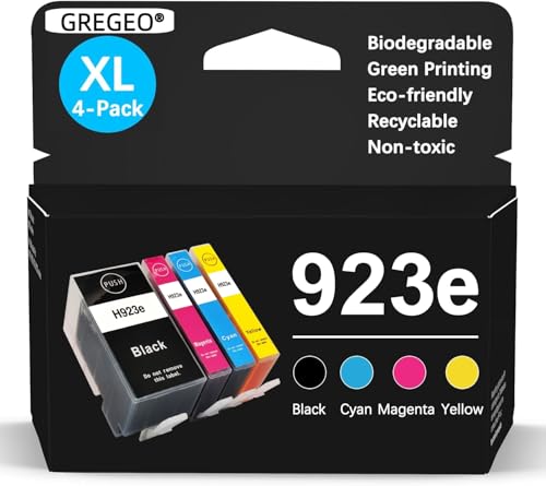 923XL 923e 923 Ink Cartridges Combo Pack Replacement for HP 923XL Black and 923 Color Combo Pack for HP OfficeJet Pro 8135e 8130e 8139e 8138e 8122e 8120 8124e 8125e 8130 8132e 8134e Printer(with Chip)