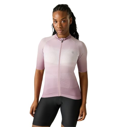 Dare2b Women's Lightning Short Sleeved Printed Cycling Jersey, Breathable Reflective Bike Top