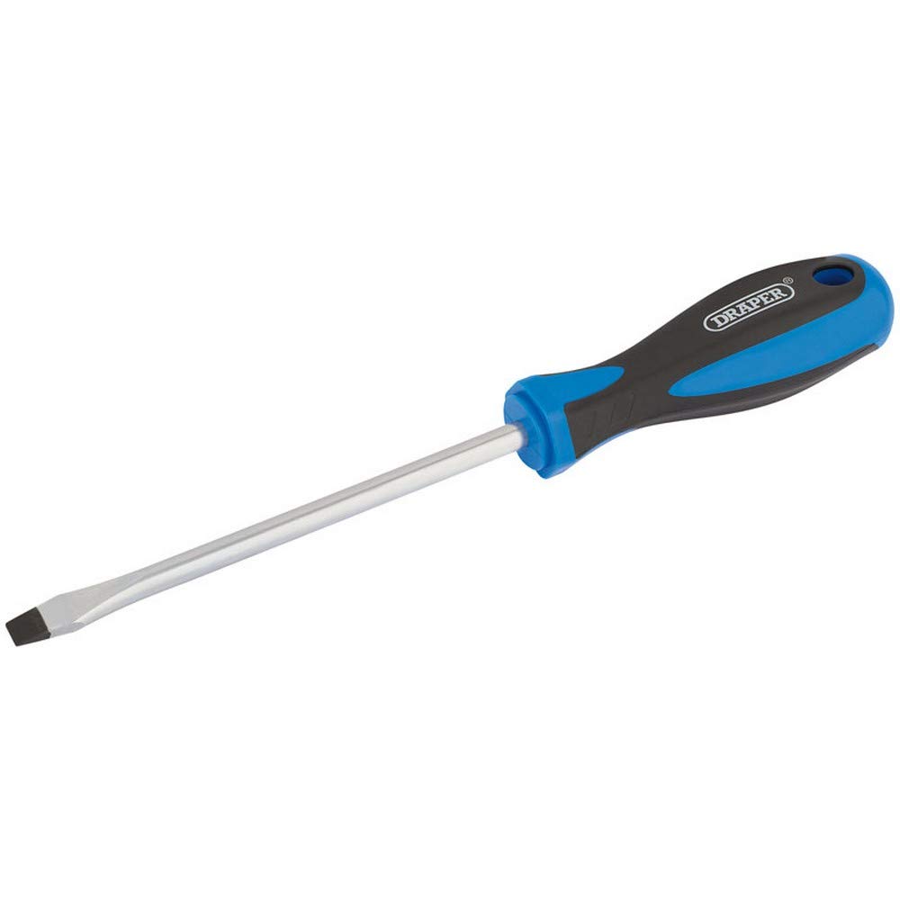 Draper 63320 Engineer's Plain Slot 8.0mm Flared Tip Screwdriver, 150 mm Blade Length , Blue