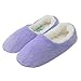 Zegee Womens Fuzzy Indoor Soft Sock Slippers Non-Slip Sole Cozy Warm Slip-On House Bedroom Slippers (M 7-8, Purple)