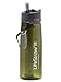 LifeStraw Go Bottle 2-Stage with Integrated 1,000 Liter LifeStraw Filter and Activated Carbon, Green, 22oz