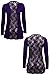 My1stWish Womens 78S Floral Lace Back Ladies Long Boyfriend Summer Cardigan Size 8/10 Purple