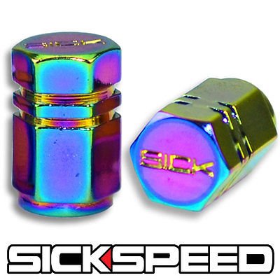 2 Neo-Chrome Hexagonal Chromed Aluminum Ventil Valve Stem Caps For Motorcycle for Ducati Monster S4R