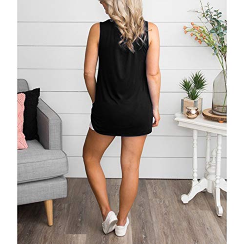 YEZIJIN Women's Sleeveless Stars Striped Print Asymmetric Hem Vest Tops for 4th of July 2019 Under 10 Dollars Black