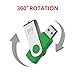 MOSDART USB2.0 16GB Flash Drive, Swivel Design with LED Indicator, Keychain Loop, FAT32 Memory Stick for Data Storage, Green(Pack of 10)