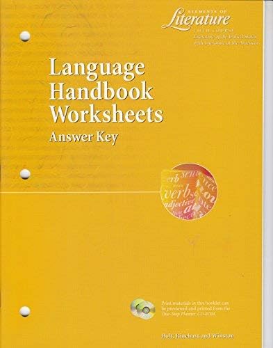 Elements of Literature Fifth Course (Grade 11) Language Handbook Worksheets Answer Key Paperback – January 1, 1996
