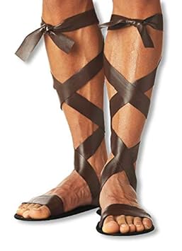 Horror-Shop Braune Römer Sandalen mit Schnürung