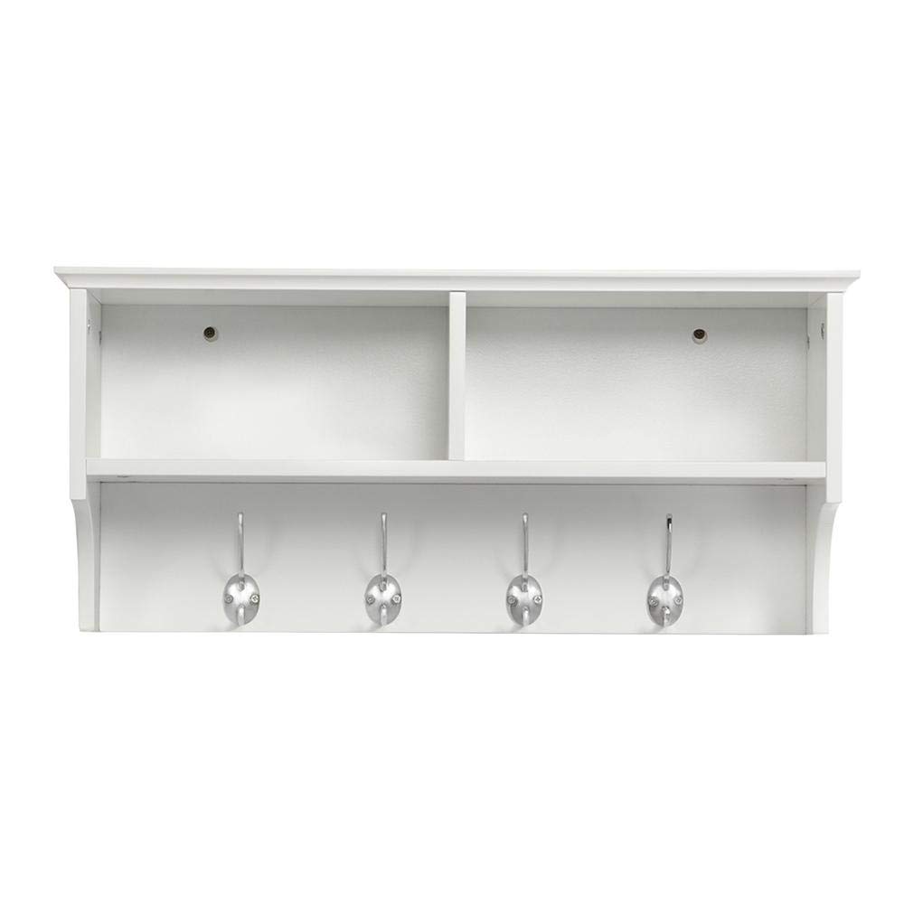 Yaheetech Coat Hook Wall Mounted Coat Rack With 2 Open Storage